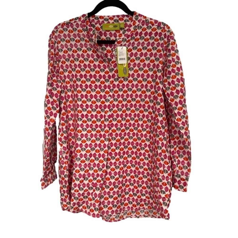 Nwt Rock Paper Scissors Size S Callie Pink Henley Button Down Tunic